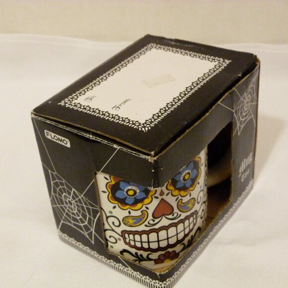 FLOMO Day of The Dead Decorative Ceramic Mug in Gift Box - Picture 3 of 8